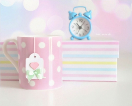 â™¥ - mug, pink, soft, clock