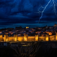 lightning over toledo spain