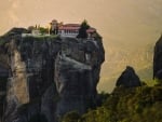 cliff top monastery in greece