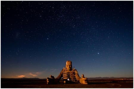 Under the stars - stars, sky, sculpture, night, splendor