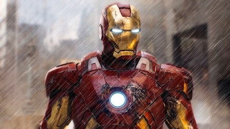 Iron Man - movie, hero, raining, iron man, film, suit, actor, tony stark, character