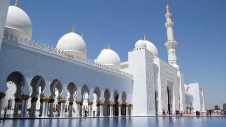 Sheikh Zayed Grand Mosque - Abu Dhabi, megacenter, modern, Persian Gulf, Sheikh Zayed Grand Mosque, wealth, United Arab Emirates, architecture