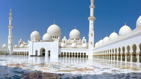 Sheikh Zayed Grand Mosque - Abu Dhabi, megacenter, modern, Persian Gulf, Sheikh Zayed Grand Mosque, wealth, United Arab Emirates, architecture