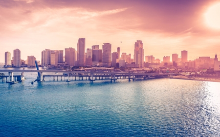 city - lake, architecture, cool, skyscrapers, fun