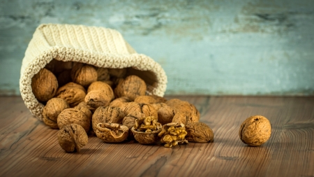 Walnuts - nuts, brown, walnuts, delicious, bag