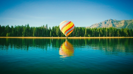 Beautiful day - sky, lake, forest, nature