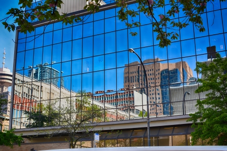 Reflection in Vancouver - beauty, skyscraper, vancouver, street, reflection, canada