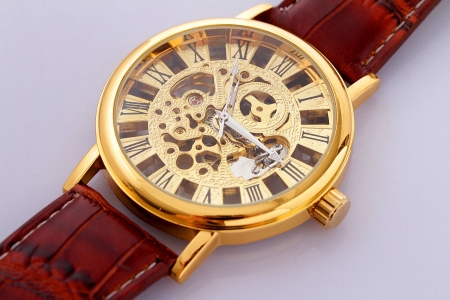 Luxury Watch - watch, luxury, Timepiece, time, leather, gold, technology, Leather