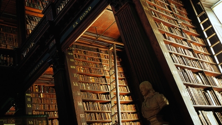 Trinity College Library - wood, library, college, books, trinity