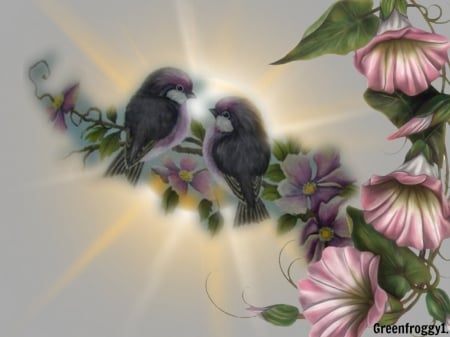 TWO LITTLE BIRDS - creation, art, two, birds