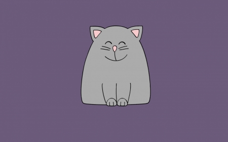 Cat - purple, vector, grey, cat, pink, animal, minimalism, pisica