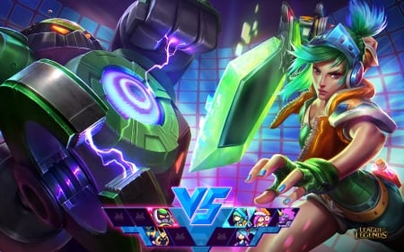 Riven - riven, purple, game, girl, blue, fantasy, hand, league of legends, luminos, woman, green