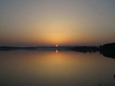 Sunrise on the River Danube - danube, romania, river, sunrise, bulgaria