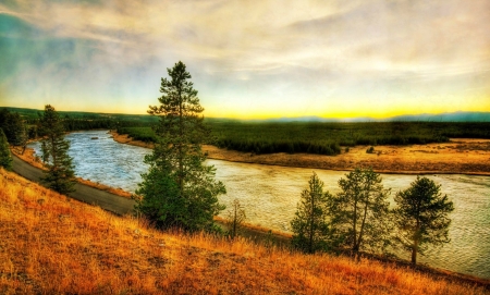 river - river, landscape, grass, parks