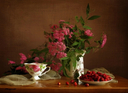 Still Life - flowers, vase, photography, cup