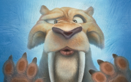 Ice Age: Collision Course (2016) - glass, movie, ice age, funny, animation, face, window, blue, diego, collision course, pixar