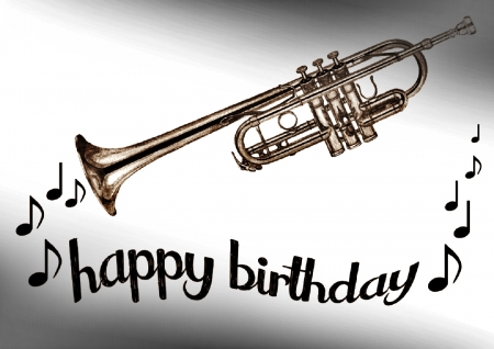 Birthday greetings for Tom - greetings, bday, tom, trumpet