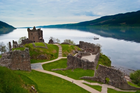 Urquhart Castle and Loch Ness - Scotland - lochs, urquhart castle, loch ness, scottish highlands, scotland