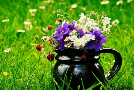 Pretty Wildflowers - Grass, pretty, Nature, Wildflowers