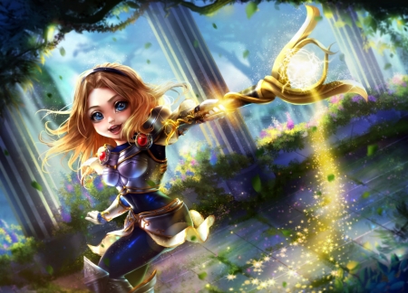 Chibi Lux - chibi lux, game, fantasy, archer, league of legends, renaillusion, girl, cute