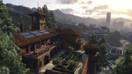 Grand Theft Auto V - house in the hills, video game, gta v, rockstar games, gta 5, gaming, grand theft auto v, grand theft auto 5, open world, game, gta, house