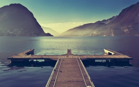 Pier - construction, water, beach, ocean, wood, sand, architecture, pier, walkway