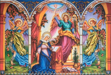 Annunciation - christ, jesus, angel, mary, virgin, gospel