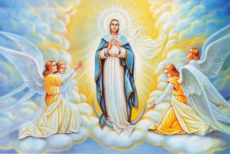 The queen of the heaven - christ, jesus, queen, angel, mary, virgin, heaven