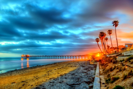 Beach Sunset - nature, beach, sunset, sea