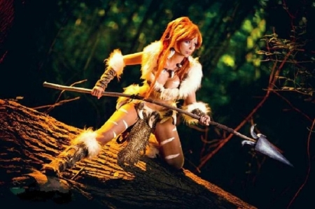 Warrior girl'..... - wqarrior, mystical, girl, jungle, spear