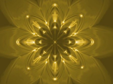 Cyber Flower Gold - abstract, picture