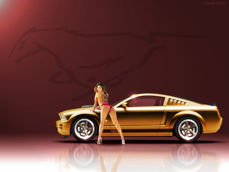 Ren Stang Girl Mustang - ford, mustang, girls and cars, ren stang