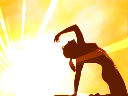 The Dance - dancer, silhouette, vector, art, dance, light, sun burst