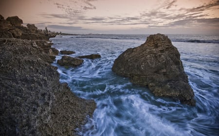 Coastline Image - ocean, rocky landscape, coastline, coast, nature, myst, skies, scenery, sea