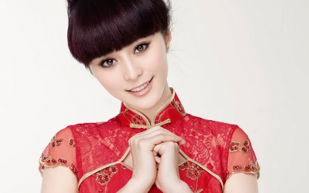 Fan Bingbing - red, beauty, model, fan bingbing, actress, girl, white, hand, asian, woman