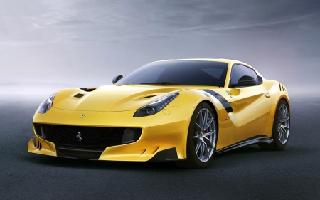 Ferrari F12 TDF - vehicles, cars, yellow cars, Ferrari F12 TDF, front view, ferrari