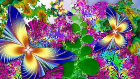 butterfly fractal - fractal, colors, wallpaper, butterfly