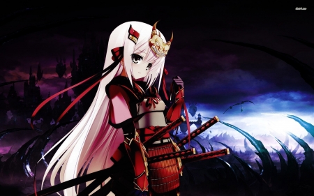 samurai girl - samurai, sword, girl, armour