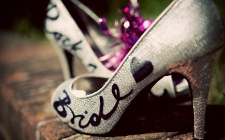 Shoes - white, pink, stilettos, bride, shoes, woman