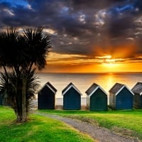 Gurnard beach at sunset