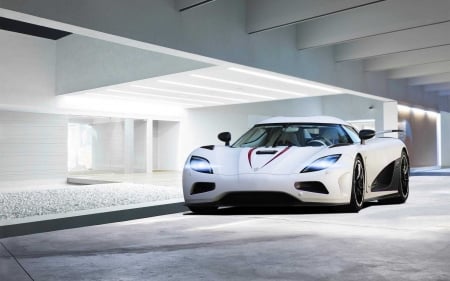 Koenigsegg - vehicles, front view, koenigsegg, white cars, cars