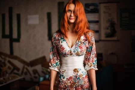 Unknown Model - babe, lady, woman, model, red head