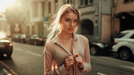 Lovely Girl - road, street, woman, model