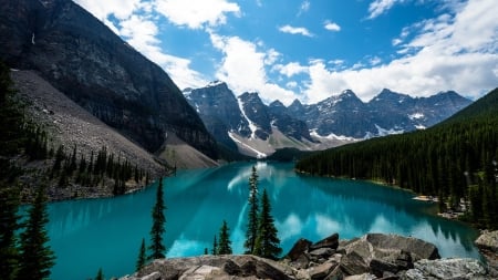 blue lake - water, nature, lake, lakes, mountain