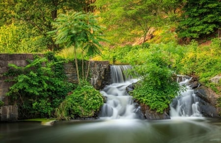 Waterfalls - forest, trees, nature, mountain