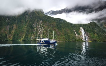 boat - cool, river, boat, fun, mountain