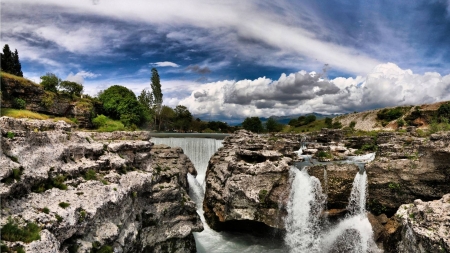 falls - cool, river, waterfall, fun, nature