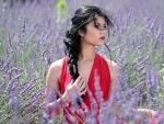 Girl on Lavender Field