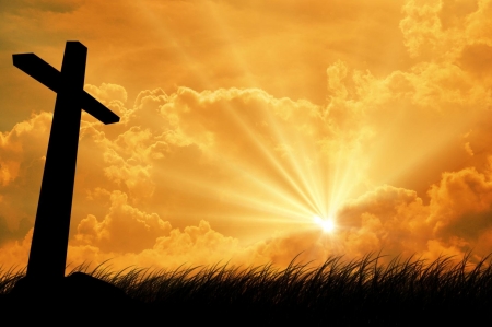 Abstract cross - christ, jesus, sunset, vector, cross