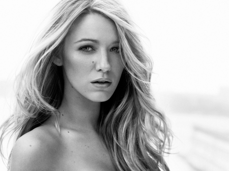 Blake Lively - white, woman, actress, girl, blake lively, bw, black